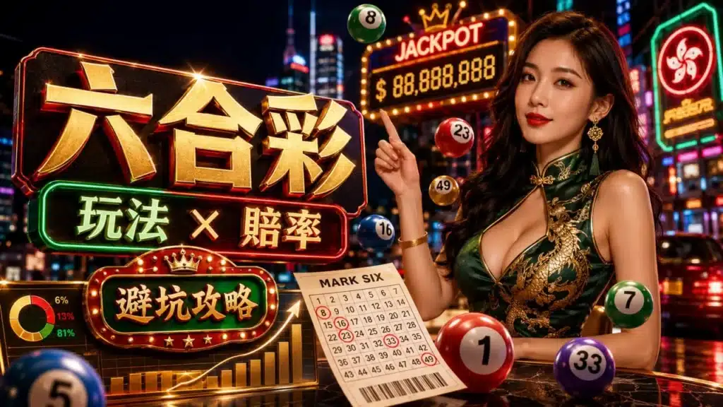 六合彩玩法與賠率避坑攻略示意圖,介紹六合彩常見玩法、獎金倍率與投注風險重點